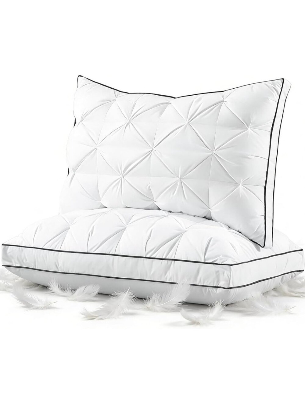 NIB Set of 2! Pinch-Pleat Down Hybrid Pillows KING  Size